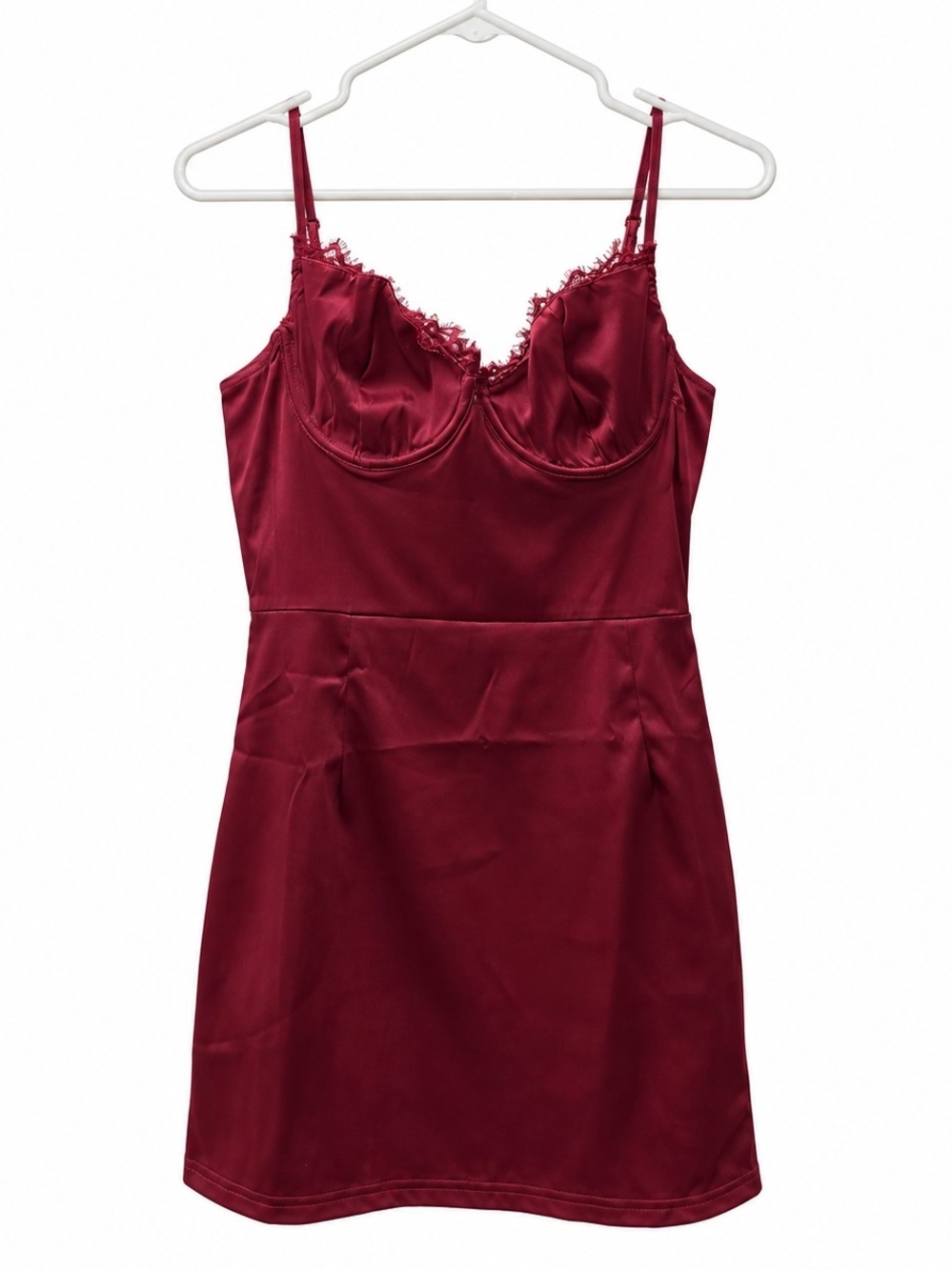 GUESS Red Satin Bustier Mini Dress - Size Xlrg